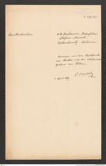 k.k. naturhistorisches Hofmuseum, Intendanzakten 1885-1896 (Hauer), Aktenzahl Z.239/1889, Seite 1